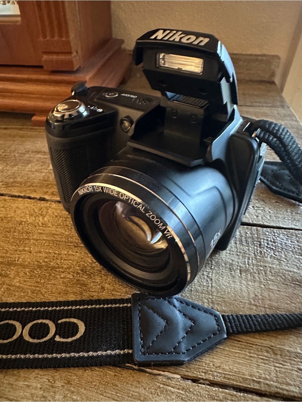 Nikon Black Digital Camera with Pop-Up Flash and 15x Zoom